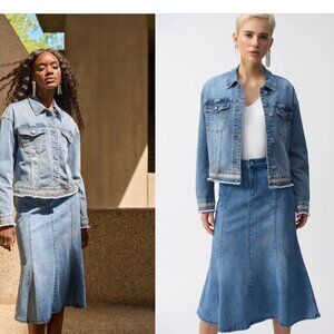 Joseph Ribkoff Casual Denim Jacket w/frayed hem-S